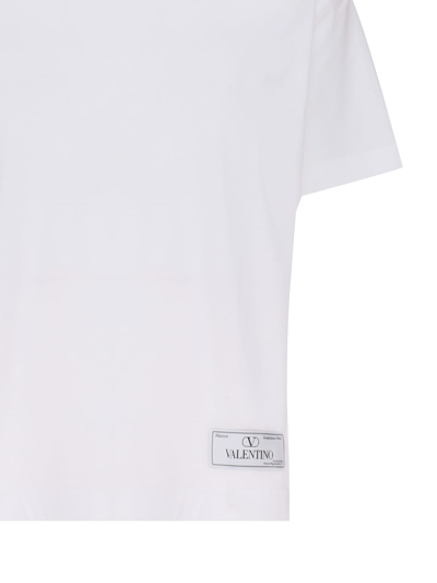 Shop Valentino Vlogo Cotton T-shirt In White