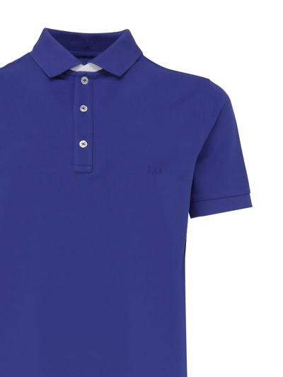 Shop Fay Stretch Polo Shirt In Blu