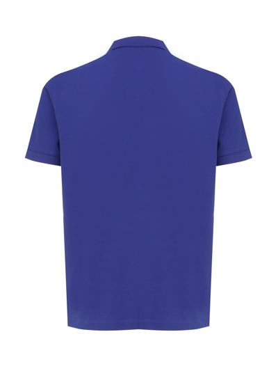 Shop Fay Stretch Polo Shirt In Blu