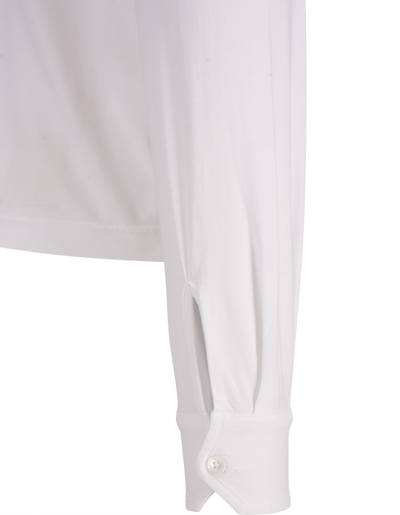 Shop Fedeli White Long Sleeve Polo Shirt