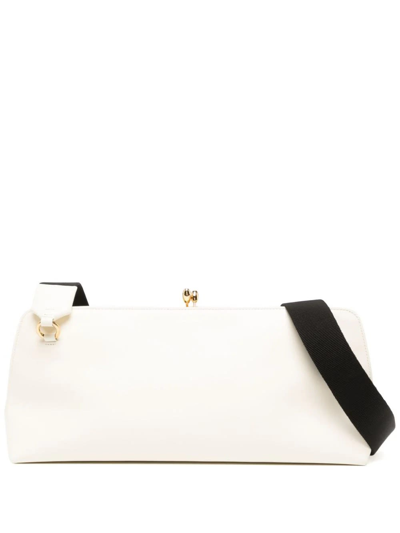 Shop Jil Sander Goji Shoulder Bag In White Leather