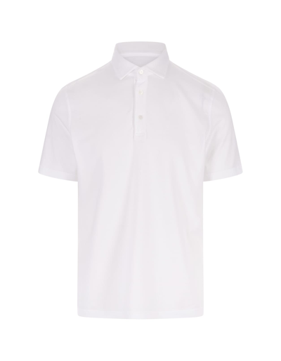 Shop Fedeli White Polo Shirt In Organic Cotton