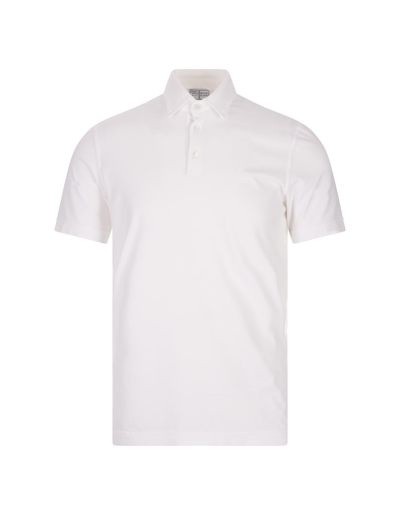 Shop Fedeli Short-sleeved Polo Shirt In White Cotton