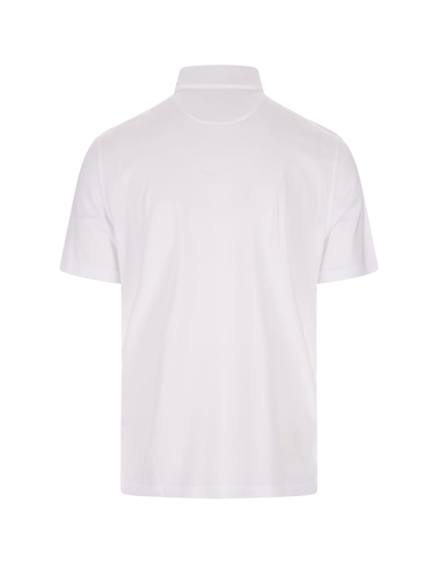 Shop Fedeli White Polo Shirt In Organic Cotton