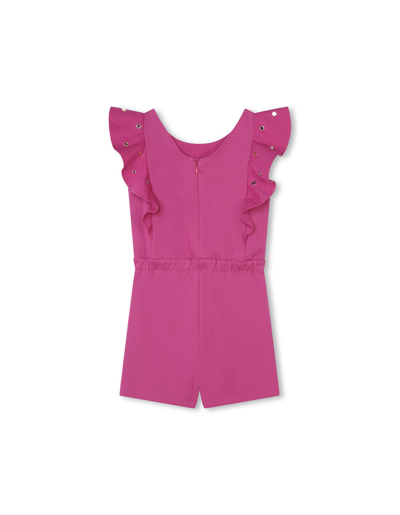 Shop Chloé Fuchsia Jumpsuit With Ruffles And Studs In Pink