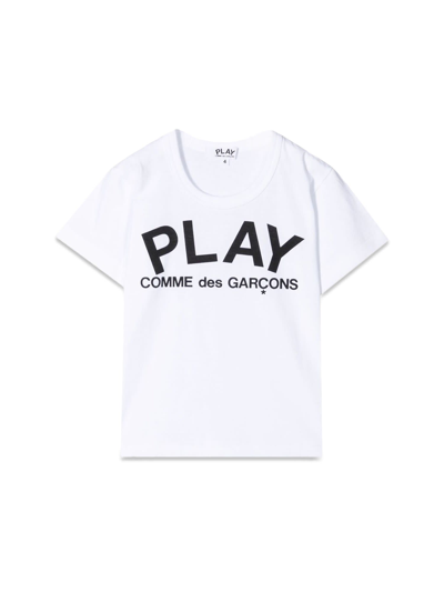 Shop Comme Des Garçons Play Kids T-shirt Knit In Bianco