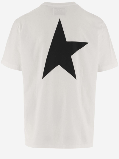 Shop Golden Goose Cotton T-shirt With Logo In White