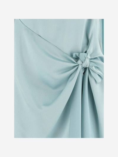 Shop Stephan Janson Satin Long Dress In Clear Blue