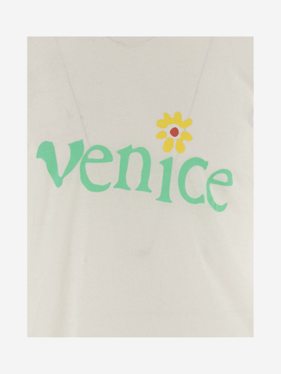 Shop Erl Cotton Venice T-shirt In White