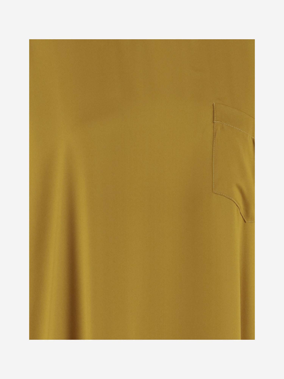 Shop Stephan Janson Silk Long Dress In Golden