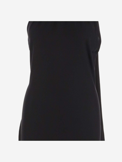 Shop Stephan Janson Stretch Silk Adjustable Dress In Black