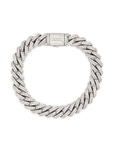 Shop Darkai Mini Prong Pave Bracelet In White
