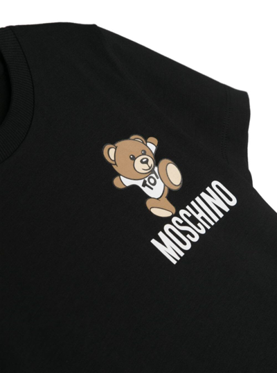 Shop Moschino Black T-shirt With Teddy Bear In Cotton Boy