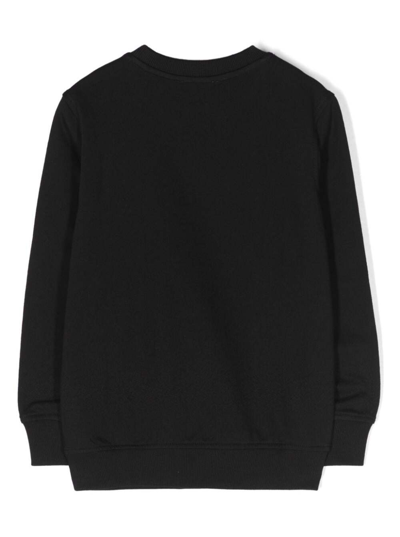 Shop Moschino Black Sweatshirt With Logo In Cotton Boy