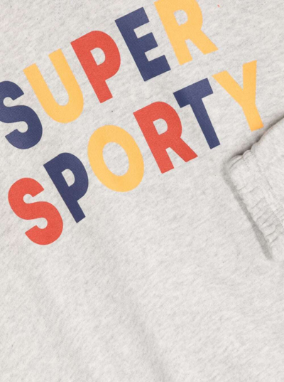 Shop Mini Rodini Grey Crewneck Sweatshirt With Multicolor Super Sporty Print In Cotton Boy