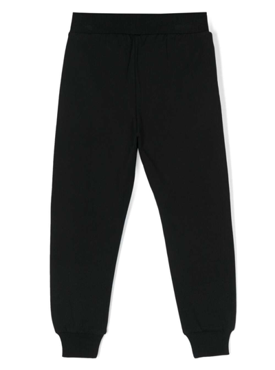 Shop Moschino Jogger Pants With Logo In Stretch Cotton Boy In Black