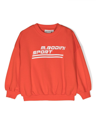 Shop Mini Rodini Red Sweatshirt With M.rodin Sport Print In Cotton Boy