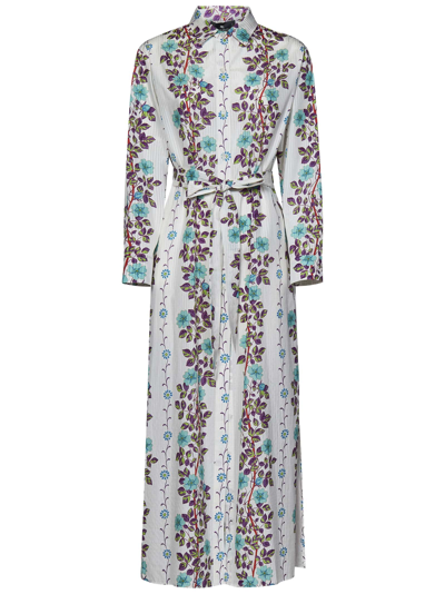 Etro Floral Print Maxi Beach Dress In White