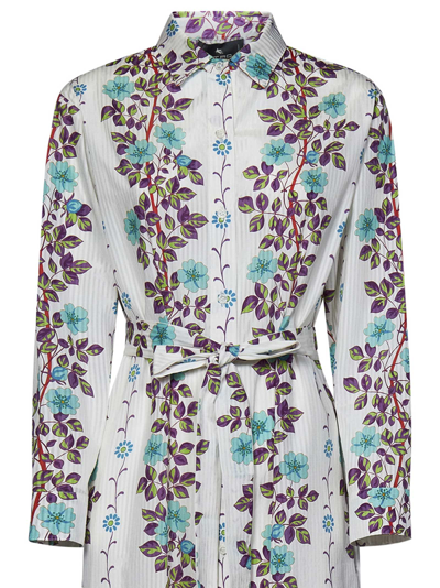Etro Floral Print Maxi Beach Dress In White