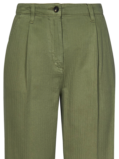 Shop Etro Trousers In Olive Green