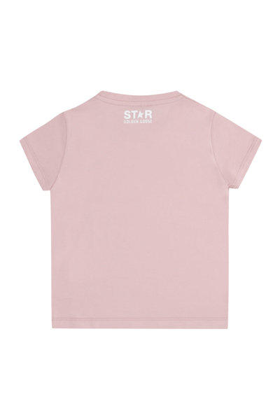 Shop Golden Goose Cotton Crew-neck T-shirt In Pink