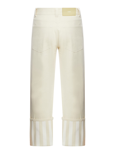 Shop Sunnei Classic Pants In Ecru White Stripes