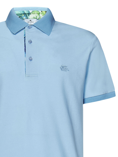 Shop Etro Polo Shirt In Light Blue