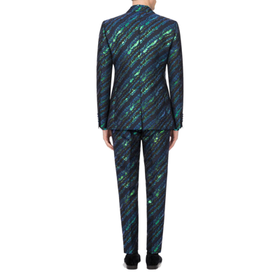 Shop Dolce & Gabbana Tailored Tuxedo Suit In Blue