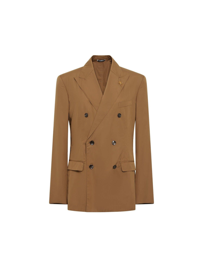 Shop Dolce & Gabbana Double-breasted Suit In Brown