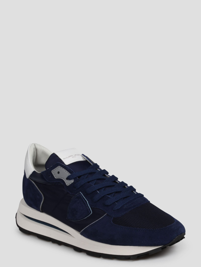 Shop Philippe Model Tropez Haute Sneakers In Blue