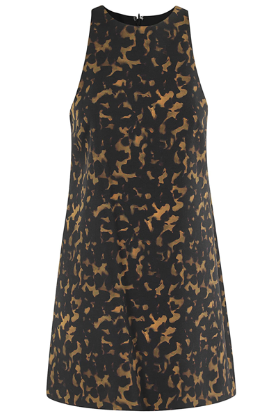 Theory Tortoiseshell Print Mini Dress In Dkh Dark Brown Multi
