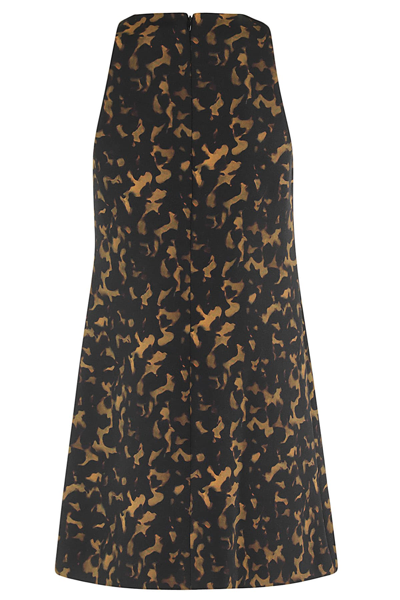 Theory Tortoiseshell Print Mini Dress In Dkh Dark Brown Multi