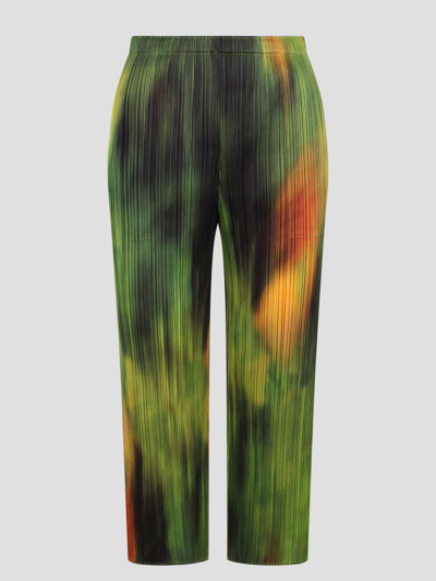Shop Issey Miyake Turnip & Spinach Trousers In Green