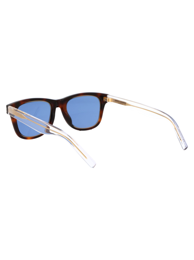 Shop Saint Laurent Sl 51 Rim Sunglasses In 008 Havana Crystal Blue