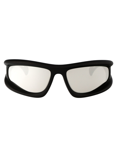 Shop Mykita Marfa X Indice Sunglasses In 354 Md1 Pitch Black | Silver