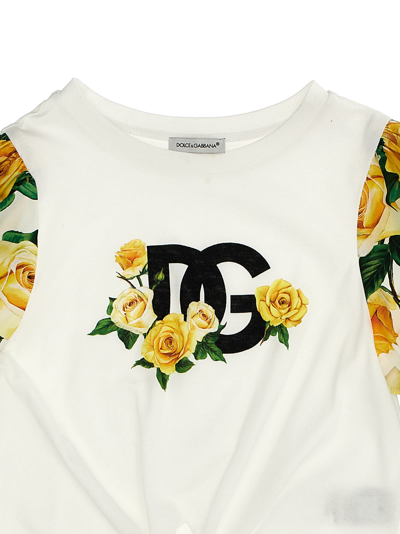 Shop Dolce & Gabbana Rose Gialle T-shirt In Multicolor