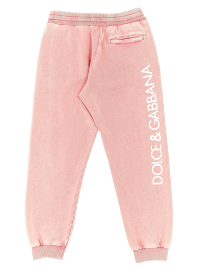 Shop Dolce & Gabbana Logo Print Joggers In Pink