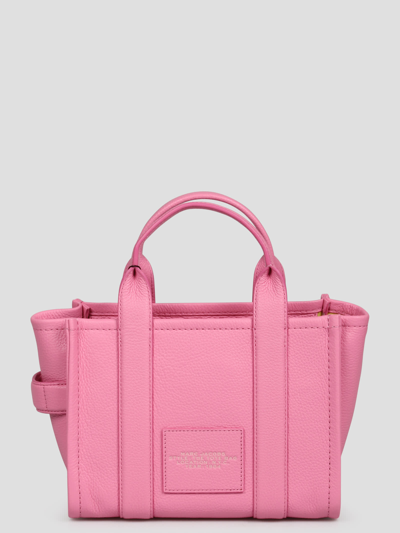 Shop Marc Jacobs The Leather Small Tote Bag In Pink & Purple