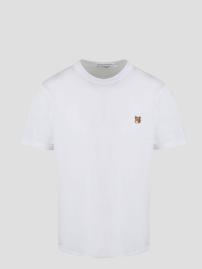 Shop Maison Kitsuné Fox Head Patch Classic T-shirt In White