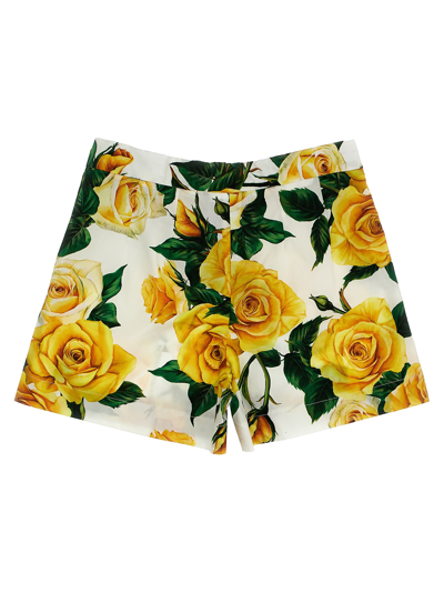 Shop Dolce & Gabbana Rose Gialle Shorts In Multicolor