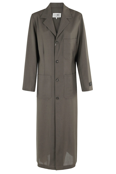 Shop Mm6 Maison Margiela Coat In Grey