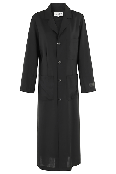 Shop Mm6 Maison Margiela Coat In Black