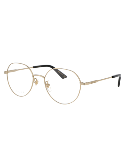 Shop Gucci Gg1232oa Glasses In 002 Gold Gold Transparent