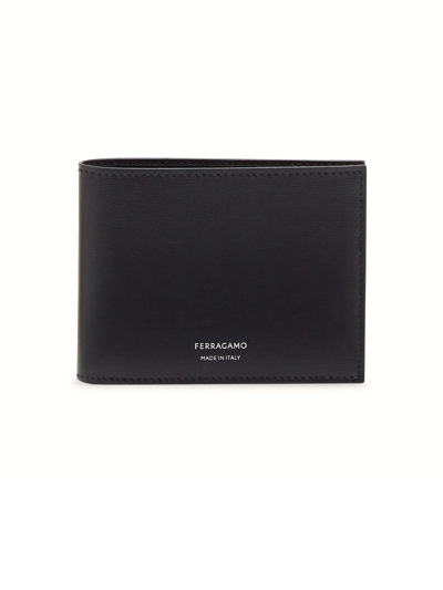 Shop Ferragamo Black Classic Bi-fold Leather Wallet