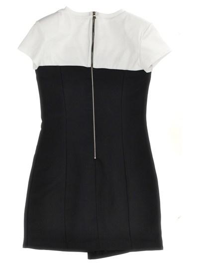 Shop Balmain Mini Dress In White/black