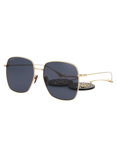 Shop Gucci Gg1031s Sunglasses In 009 Gold Gold Grey