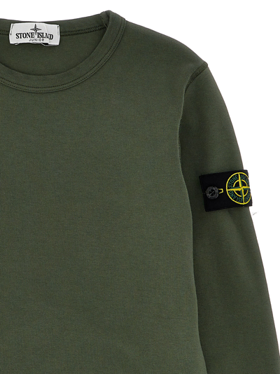 Shop Stone Island Junior Logo Badge Sweatshirt In Green