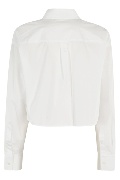 Shop Alexander Wang T Button Down Cropped Shirt With Halo Glow Print