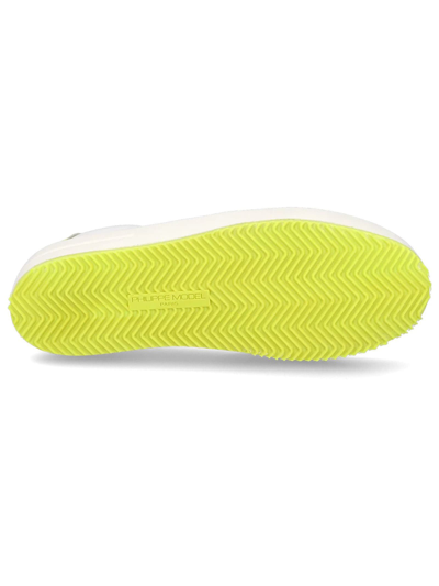 Shop Philippe Model Nice Sneaker White And Neon Yellow