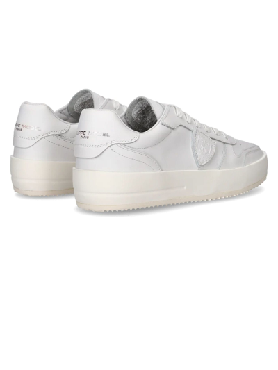 Shop Philippe Model Nice Low-top Sneakers In Leather, White